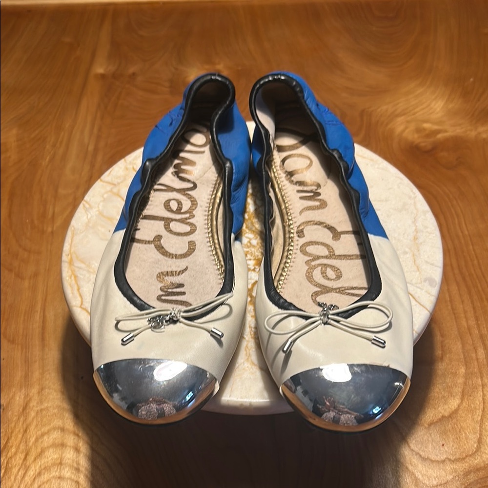 Sam Edelman Blue and White Ballet Flats - Picture 2 of 4